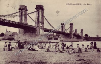 Carte postale ancienne La Plage — Sully-sur-Loire (Loiret)