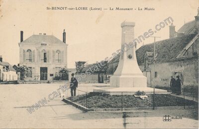 Carte postale ancienne Le Monument - La Mairie — Saint-Benoît-sur-Loire (Loiret)