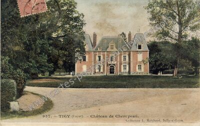 Carte postale ancienne Château de Cherrpeau — Tigy (Loiret)