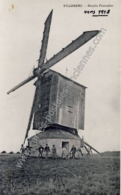 Carte postale ancienne Moulin Pouradier — Villereau (Loiret)