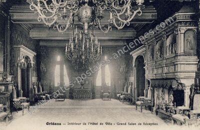 Carte postale ancienne Intérieur de l'Hôtel de Ville - Grand Salon de Réception — Orléans (Loiret)