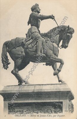 Carte postale ancienne Statue de Jeanne d'Arc, par Foyatier — Orléans (Loiret)