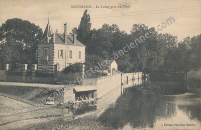 Carte postale ancienne Le Loing près du Tivoli — Montargis (Loiret)