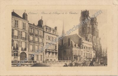 Carte postale ancienne Place de l'Étape et le Théâtre — Orléans (Loiret)