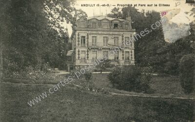 Carte postale ancienne Propriété et Parc sur le Côteau — Andilly (Val-d'Oise)