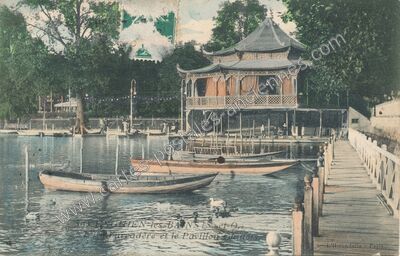 Carte postale ancienne L'Embarcadère et le Pavillon Chinois — Enghien-les-Bains (Val-d'Oise)