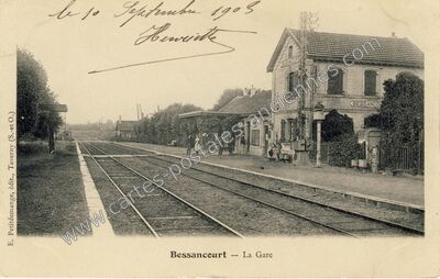 Carte postale ancienne La Gare — Bessancourt (Val-d'Oise)