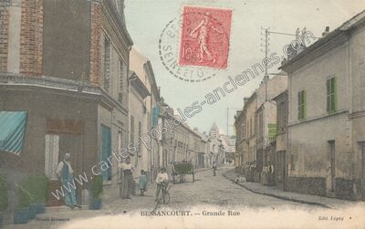 Carte postale ancienne Grande Rue — Bessancourt (Val-d'Oise)