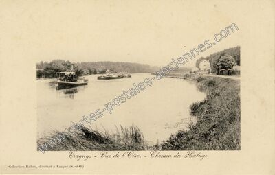 Carte postale ancienne Vue de l'Oise. - Chemin du Halage — Eragny (Val-d'Oise)