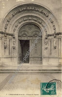 Carte postale ancienne Portail de l'Eglise — L'Isle-Adam (Val-d'Oise)