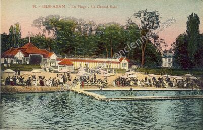 Carte postale ancienne La Plage - Le Grand Bain — L'Isle-Adam (Val-d'Oise)