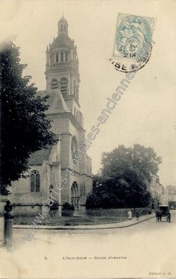 Carte postale ancienne L'Église St-Martin — L'Isle-Adam (Val-d'Oise)