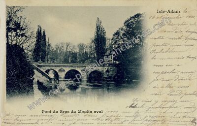 Carte postale ancienne Pont du Bras du Moulin aval — L'Isle-Adam (Val-d'Oise)