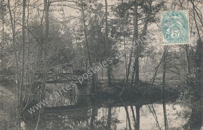 Carte postale ancienne Parc de la Commanderie. Pont Rustique — L'Isle-Adam (Val-d'Oise)