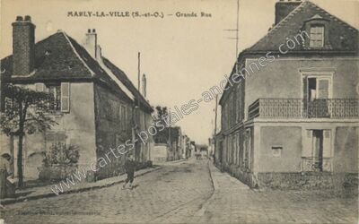 Carte postale ancienne Grande Rue — Marly-la-Ville (Val-d'Oise)