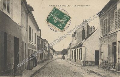 Carte postale ancienne La Grande Rue — Marly-la-Ville (Val-d'Oise)