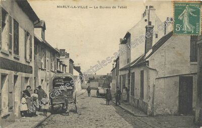 Carte postale ancienne Le Bureau de Tabac — Marly-la-Ville (Val-d'Oise)