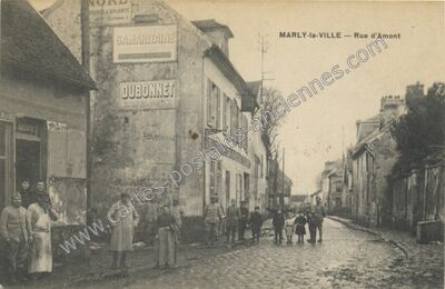 Carte postale ancienne Rue d'Amont — Marly-la-Ville (Val-d'Oise)