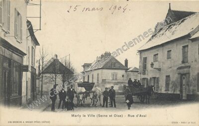 Carte postale ancienne Rue d'Aval — Marly-la-Ville (Val-d'Oise)