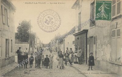 Carte postale ancienne La rue d'Aval — Marly-la-Ville (Val-d'Oise)