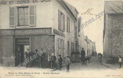 Carte postale ancienne VINS ET CIDRES EN GRUS — Marly-la-Ville (Val-d'Oise)