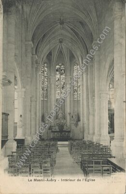 Carte postale ancienne Intérieur de l'Eglise — Le Mesnil-Aubry (Val-d'Oise)