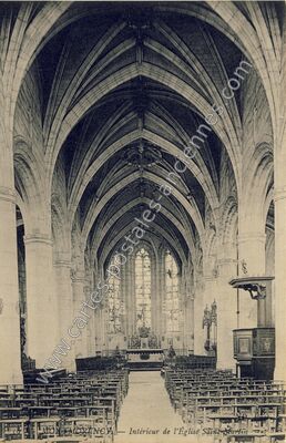 Carte postale ancienne Intérieur de l'Église Saint-Martin — Montmorency (Val-d'Oise)