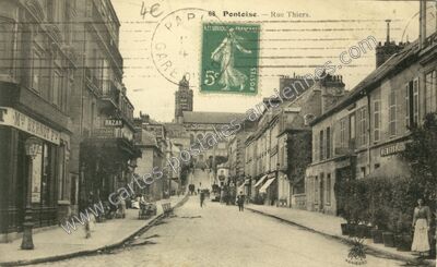 Carte postale ancienne Rue Thiers — Pontoise (Val-d'Oise)