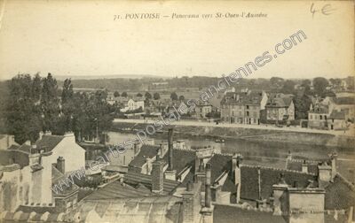 Carte postale ancienne Panorama vers St-Ouen-l'Aumône — Pontoise (Val-d'Oise)