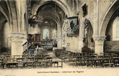 Carte postale ancienne Intérieur de l'Eglise — Saint-Ouen-l'Aumône (Val-d'Oise)