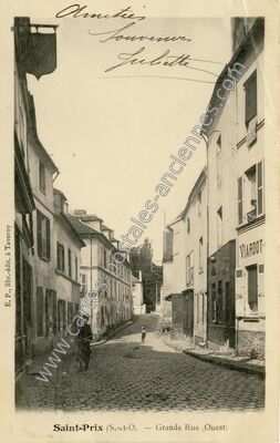 Carte postale ancienne Grande Rue (Ouest) — Saint-Prix (Val-d'Oise)