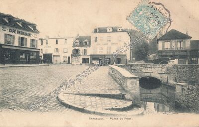 Carte postale ancienne Place du Pont — Sarcelles (Val-d'Oise)