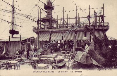 Carte postale ancienne Le Casino - La Terrasse — Enghien-les-Bains (Val-d'Oise)