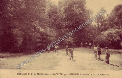 Carte postale ancienne Institution N.-D. de Montmélian. — Le Croquet — Saint-Witz (Val-d'Oise)