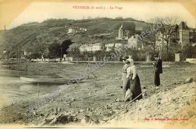 Carte postale ancienne La Plage — Vétheuil (Val-d'Oise)