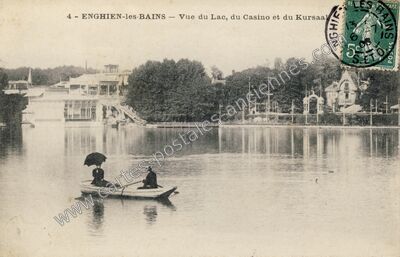 Carte postale ancienne Vue du Lac, du Casino et du Kursaal — Enghien-les-Bains (Val-d'Oise)