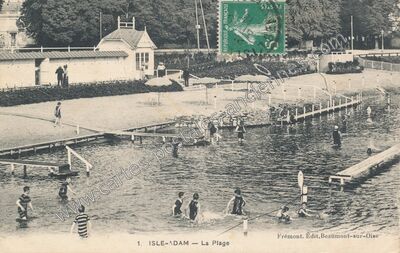Carte postale ancienne La Plage — L'Isle-Adam (Val-d'Oise)
