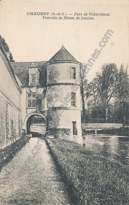 Carte postale ancienne Parc de Villarceaux. Tourelle de Ninon de Lenclos — Chaussy (Val-d'Oise)