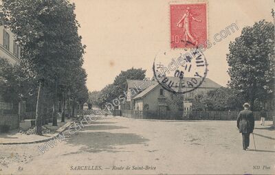 Carte postale ancienne Route de Saint-Brice — Sarcelles (Val-d'Oise)