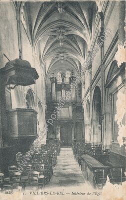 Carte postale ancienne Intérieur de l'Église — Villiers-le-Bel (Val-d'Oise)