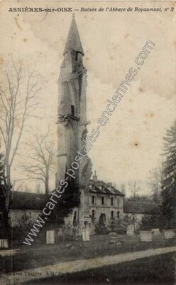 Carte postale ancienne Ruines de l'Abbaye de Royaumont — Asnières-sur-Oise (Val-d'Oise)