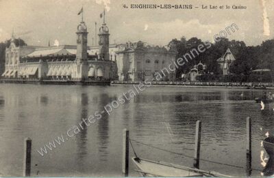 Carte postale ancienne Le Lac et le Casino — Enghien-les-Bains (Val-d'Oise)