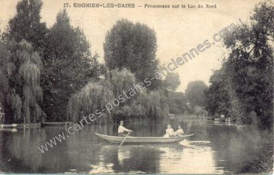 Carte postale ancienne Promenade sur le Lac du Nord — Enghien-les-Bains (Val-d'Oise)