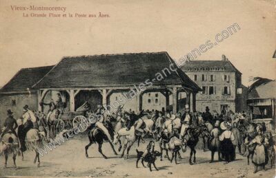 Carte postale ancienne La Grande Place et la Poste aux Ânes — Montmorency (Val-d'Oise)