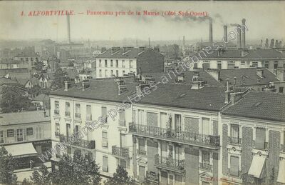 Carte postale ancienne Panorama pris de la Mairie (Côté Sud-Ouest) — Alfortville (Val-de-Marne)