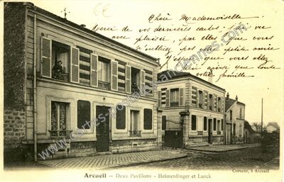 Carte postale ancienne Deux Pavillons - Heimerdinger et Lurck — Arcueil (Val-de-Marne)