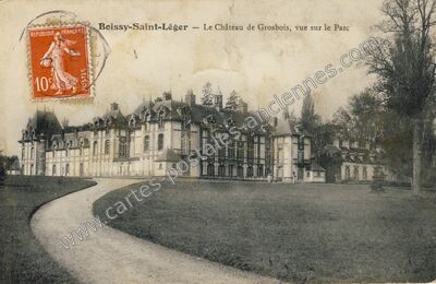 Carte postale ancienne Le Château de Grosbois, vue sur le Parc — Boissy-Saint-Léger (Val-de-Marne)
