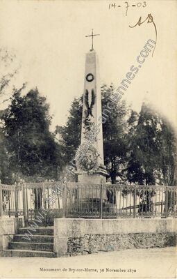 Carte postale ancienne Monument — Bry-sur-Marne (Val-de-Marne)