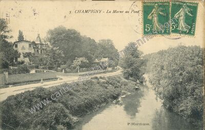 Carte postale ancienne La Marne au Pont — Champigny-sur-Marne (Val-de-Marne)
