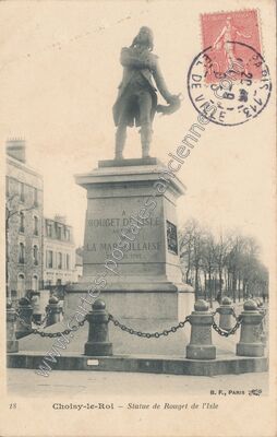 Carte postale ancienne Statue de Rouget de l'Isle — Choisy-le-Roi (Val-de-Marne)